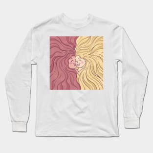 Smiling Long Hair Girls Long Sleeve T-Shirt